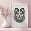 Ornate Shetland Sheepdog - Craft PNG