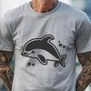 Underwater Mammal Illustration in Vector Format Dolphin sea creature depicted as a single vector graphic