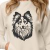 Beautiful Shetland Sheepdog Digital Drawing - Free PNG