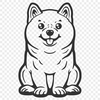 Sitting Shiba Inu Stencil