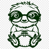 Cute Sloth In DXF - For Free Download, Commercial Use