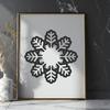 Beautiful Six-Pointed Star-Shaped Snowflake Design A delicate six-pointed star-shaped snowflake with intricate lines and shapes, perfect for winter-themed designs.