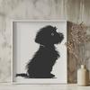 Artistic Sitting Dog Printable Artwork - DXF