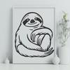 Creative Sloth Simple Line Drawing