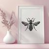 Bee Vector Drawing In SVG, PNG, PDF And DXF Formats