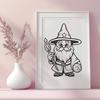 Magical Wizard Character Illustration A full-body wizard character in fantasy attire, suitable for fairy tale illustrations and designs.