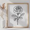 Rose Digital Art In DXF File Format For Free Download