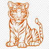 Artistic Sitting Tiger In PNG - Commercial Use