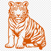 Unique Sitting Tiger In SVG - Commercial Use