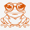 Artistic Toad Wearing Glasses SVG