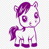 A graphic representation of a horse as a standalone clip art design.