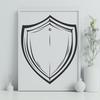 Protective Symbol Shield Icon in Vector Format A defensive shield icon made from vector shapes.
