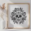 Floral Skull Digital Drawing