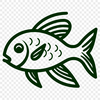 Fish Vector Illustration In DXF File Format For Free Download