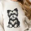 Artistic Sitting Yorkshire Terrier Vector Image