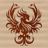 Beautiful Phoenix Rising from the Ashes SVG Vector Design A mythical creature with radiant plumage rising from the ashes in a stylized vector design.