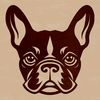 Unique Frenchie Portrait Vector A vector illustration of a French Bulldog's head, suitable for customizing in graphic design software.