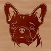 French Bulldog Face Illustration An illustration of a French Bulldog's head, created as a vector graphic.