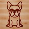 French Bulldog Line Art Illustration A simple line drawing of a sitting French Bulldog breed dog.