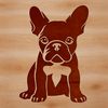 Adorable French Bulldog Clip Art A sitting French bulldog with its tongue out, suitable for clip art or vector design projects.