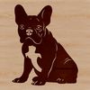 Beautiful French Bulldog Clip Art A stylized illustration of a sitting French Bulldog, suitable for digital design.