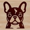 French Bulldog Cartoon Illustration A cartoon illustration of a French Bulldog's head, suitable for vector graphics.