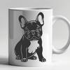 Cute Sitting Dog SVG Clip Art A stylized illustration of a French Bulldog in a sitting position.