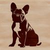 SVG illustration of a sitting French Bulldog breed dog animal pet.