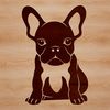 A vector illustration of a sitting French bulldog, suitable for digital art and design projects.