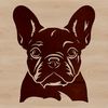 Cute Dog Head SVG Graphic Design French Bulldog head illustration in vector format.