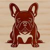 Adorable Sitting French Bulldog A playful, sitting French Bulldog with a compact body and distinctive face.