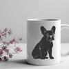 Artistic Sitting French Bulldog Digital Drawing