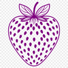 Green Leaves Strawberry SVG Vector Close-up illustration of a fresh strawberry with green leaves, suitable for digital designs.