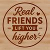 A heartwarming quote about friendship in a simple, clean font.