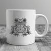 Stylized Frog Design for Cricut and Cutting Machines An ornate digital drawing of a frog-like amphibian, ideal for use with cutting machines or as clip art.