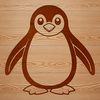 A black and white penguin illustration created as vector art for various design applications.