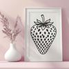Beautiful Red Strawberry SVG Image A digital illustration of a red strawberry with green leaves.
