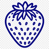 Colorful Strawberry Illustration A stylized illustration of a ripe strawberry fruit in various colors.