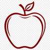 Fresh Fruit Vector Outline A high-quality, transparent outline of a sliced apple in vector format.