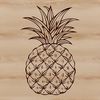 Simple Pineapple Design A simple illustration of a pineapple, suitable for vector designs and cutting machine projects.
