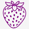 Strawberry Fruit Graphic Design A detailed illustration of a single strawberry fruit with seeds and green stem.