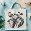 Delicious Strawberry Illustration A detailed illustration of a strawberry fruit with seeds and leaves.