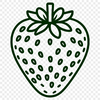 A Ripe Strawberry Illustration A digital illustration of a ripe strawberry with green stem and leaves.