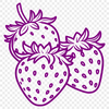 SVG Strawberry Clip Art Design A stylized vector illustration of a ripe strawberry with green leaves.