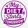 A collection of inspirational diet quotes on a clean background.