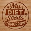 Diet quote vector art with inspirational message about food choices.