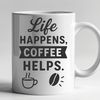 Quirky Cup Quotes Sarcastic quotes on a cup of coffee with bold fonts and quirky illustrations.