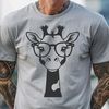 Gentle Giant Mammal in Spectacles A tall, even-toed ungulate from Africa with long neck and legs, depicted wearing glasses.