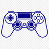 An ergonomic game control device with analog sticks and directional pad.