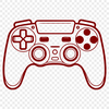 Gamepad icon design for digital use, featuring a stylized layout of a video game controller.